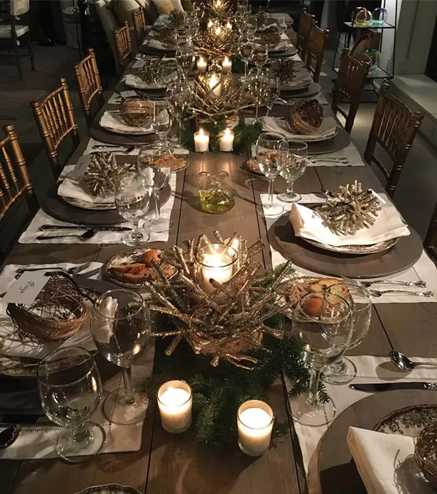 A holiday table setting at Hudson Home on Warren Street in Hudson