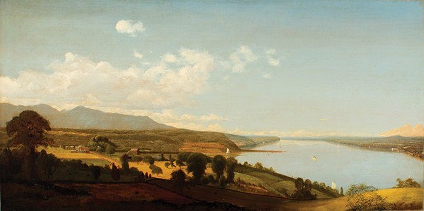 Sturgie revealed in a detail of Jervis McEntee’s View on the Hudson Near the Rondout.