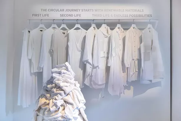 Eileen Fisher’s “Waste No More” exhibition in Milan.