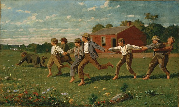 Snap the Whip, Winslow Homer, 1872, oil on canvas, Metropolitan Museum of Art. Works by Homer are on display this month are on display this month in Hurley.