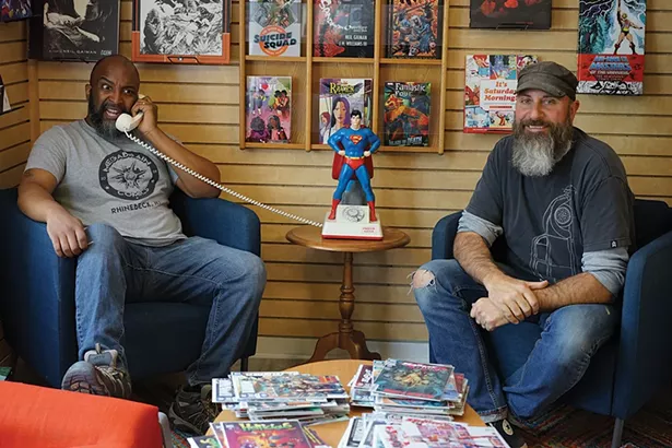 Jean Michel and Brian Tamm, co-owners of Megabrain Comics in Rhinebeck. - PHOTO: JOHN GARAY