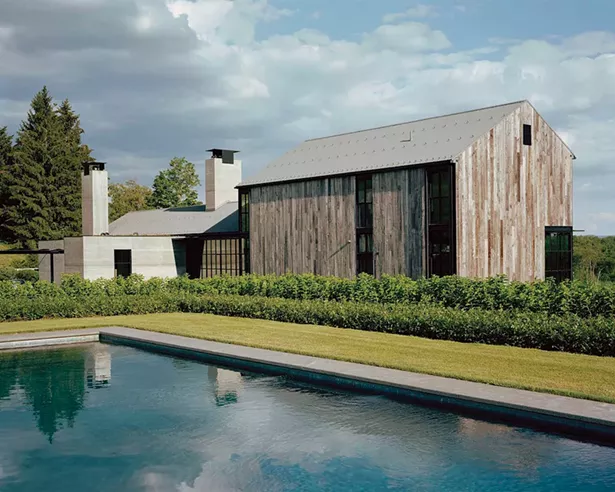 The Hudson Company provided the reclaimed barn siding for this home in Millerton, designed by architect Olson - Kundig and built by United Construction. - PHOTO: FRANCOIS COQUEREL