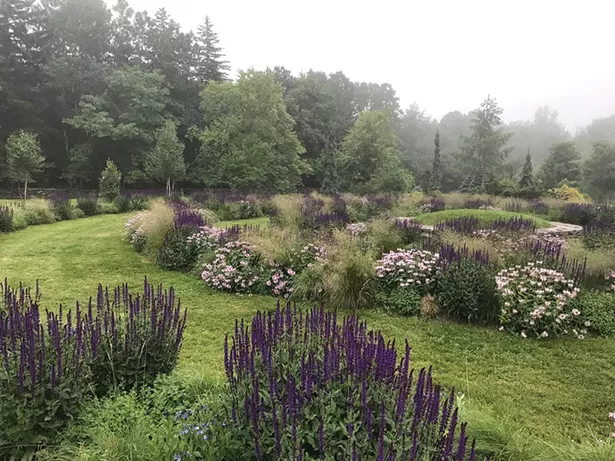 The Spiral Labyrinth in the seven-acre West Meadow at Mountain Top Arboretum is planted with grasses and perennials that are deer-resistant and pollinator-friendly.