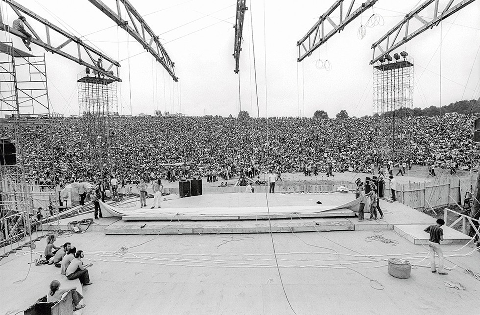 The rotating stage at the Woodstock Festival in August 1969. - © HENRY DILTZ