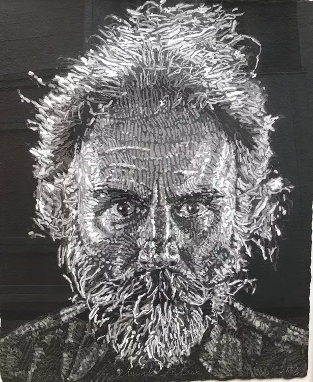 Chuck Close. Lucas Paper/Pulp, 2006. Cold stenciled handmade paper print in colors - COURTESY OF ECKERT FINE ART