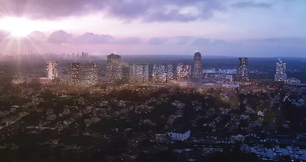 A rendering of the new New Rochelle skyline featuring all of the downtown projects that have received site plan approval by the city’s planning board.