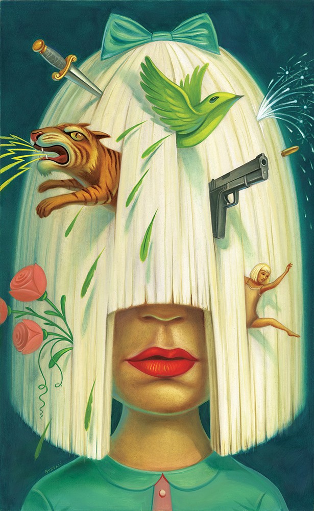 Sia, Oil on board, 2016, for Rolling Stone