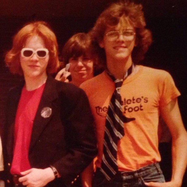 Robert Burke Warren (right) with his "Redheaded Friend," Todd Butler (left) and Adam Cahoon (center) at St. Pius X Catholic High School in Atlanta, Georgia, May 1980. - PHOTO BY SUSANNA HERNANDEZ-GRAY