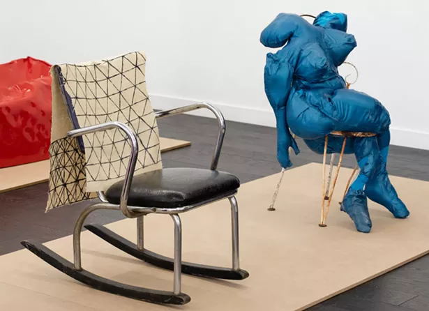 "Sit In" at September Gallery, featuring work by Nancy Shaver, Agathe Snow and Kate Gilmore. - PHOTO BY PETE MAUNEY