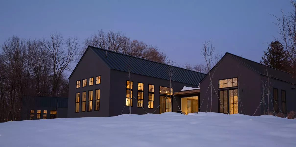 THE GREEN HOUSES, Great Barrington, MA - The small residential development is an excellent example of an urban infill project taking advantage of the neglected site. The project comprised of three 2023 square foot timber-framed cottages located on the riverfront at the center of town - DAN KARP