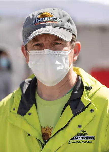 A photo of Steve Bates, manager of the Pleasantville Farmers’ Market - TODD SHAPERA