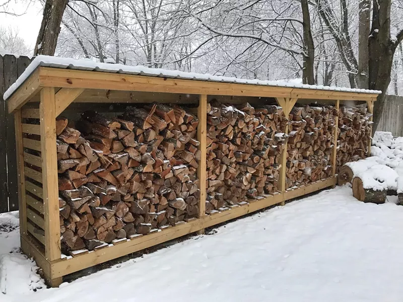 Ready-to-burn wood in one of the Glenn's Sheds models - ALL IMAGES COURTESY GLENN'S SHEDS