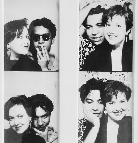 McCranie and Magri in the photo-booth at Little Rickie, an East Village novelty shop, in the 1980s.