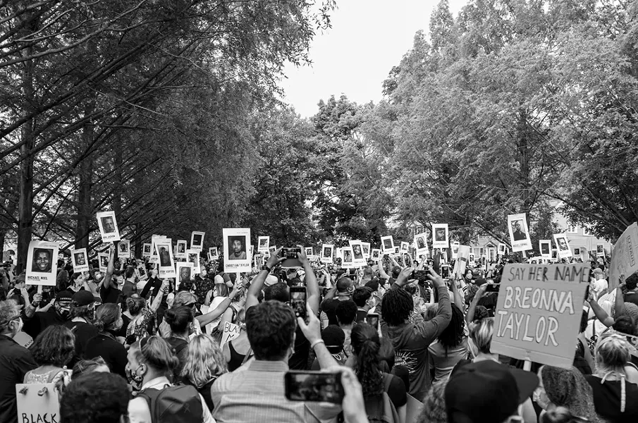 More than 1,500 people gathered for a Black Lives Matter march on June 3 in Kingston. - PHOTO BY CHRIS RAHM