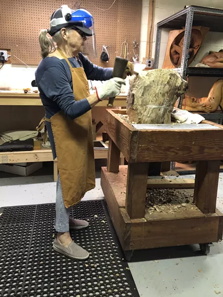 Carolyn Ard, wood sculptor, Staatsburg, NY