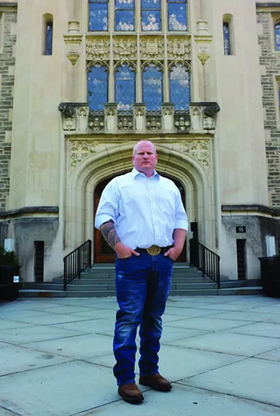 Carrell outside the Vassar College Library in July. - FIONN REILY