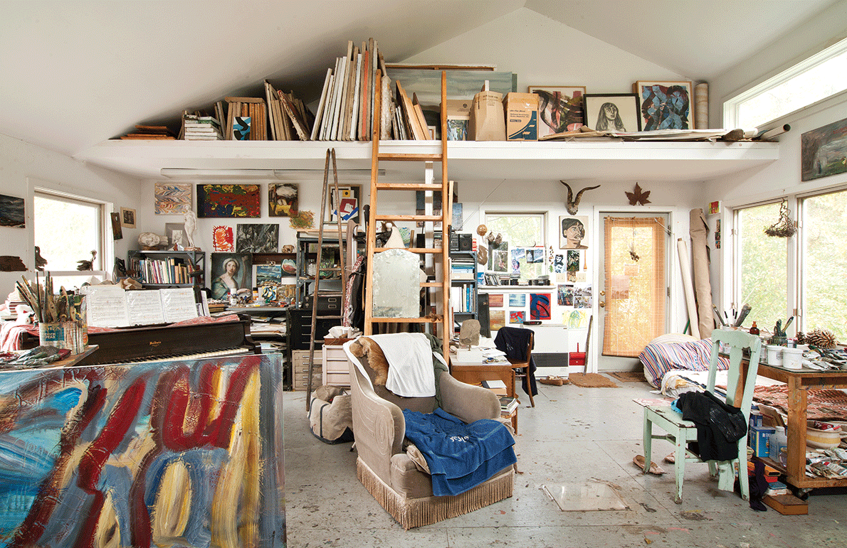 Sasha Chermayeff's painting studio. - DEBORAH DEGRAFFENREID
