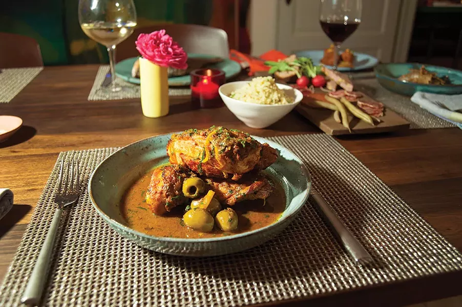 The Corner's signature dish, Moroccan chicken - ROY GUMPEL