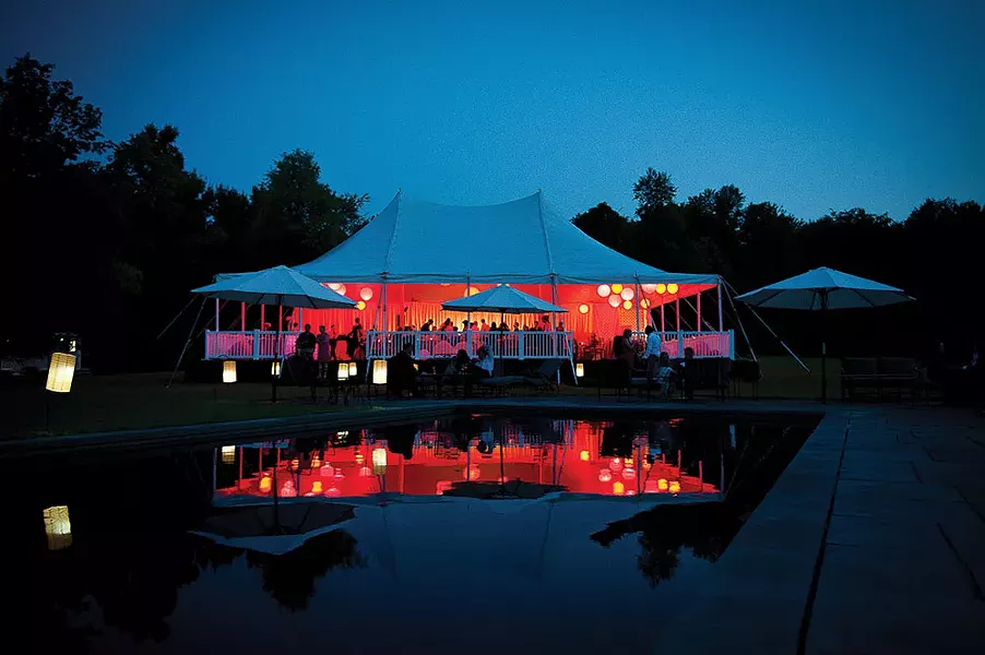 The reception tent from a wedding at a private residence in in Gallatin planned by Mary Beth Halpin of Events by MB. - CHRISTOPHER DUGGAN PHOTOGRAPHY