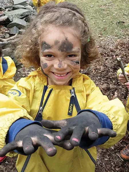 There are no limits to how dirty one can get during playtime outside at the Randolph School.