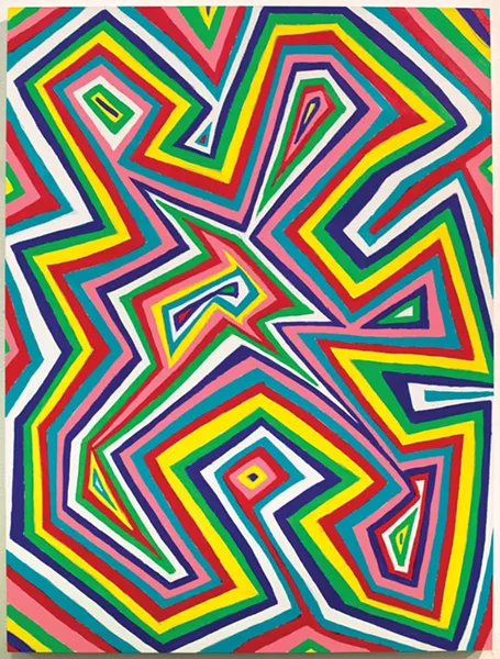 Robert Otto Epstein, Untitled Zigzag 2016, acrylic on hand-gridded panel - PHOTO BY: JASON MANDELLA