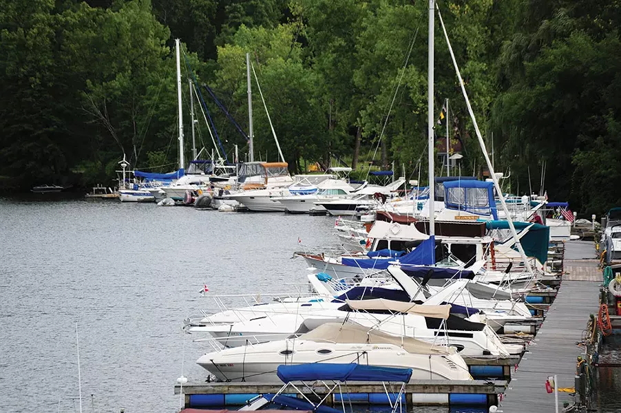 The Catskill Yacht Club and the Hoponose Marina in Catskill - ROY GUMPEL