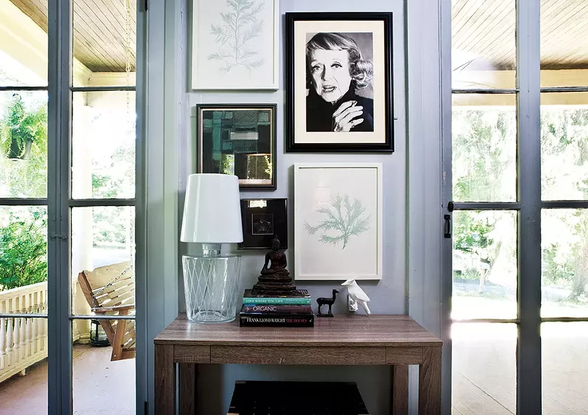 "A lot of our artwork is from friends, a lot of our friends are artists," Sexton says—including this un-retouched portrait of Bette Davis from Harper's Bazaar. - DEBORAH DEGRAFFENREID