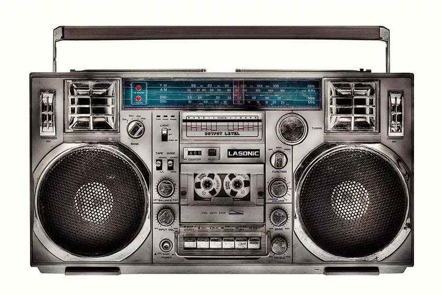 A photograph from Lyle Owerko's "The Boombox Project," which opens at Hudson Opera House on November 19