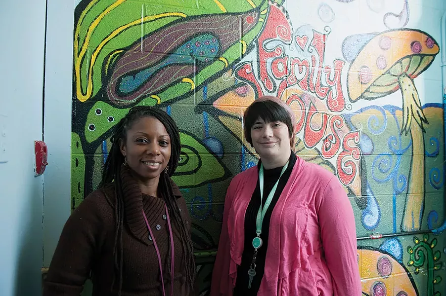 Kielawan Ahmed, assistant program director, and Shannon Glenn-Parker, residential coordinator at Family of Woodstock's teen shelter in Rosendale. Photo by Hillary Harvey.