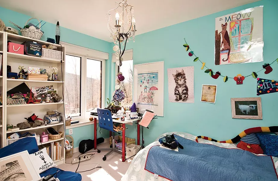 Meyer-Fitzsimmon’s teenage children have identical, mirrored bedrooms with ample closet space and a shared bathroom. - DEBORAH DEGRAFFENREID