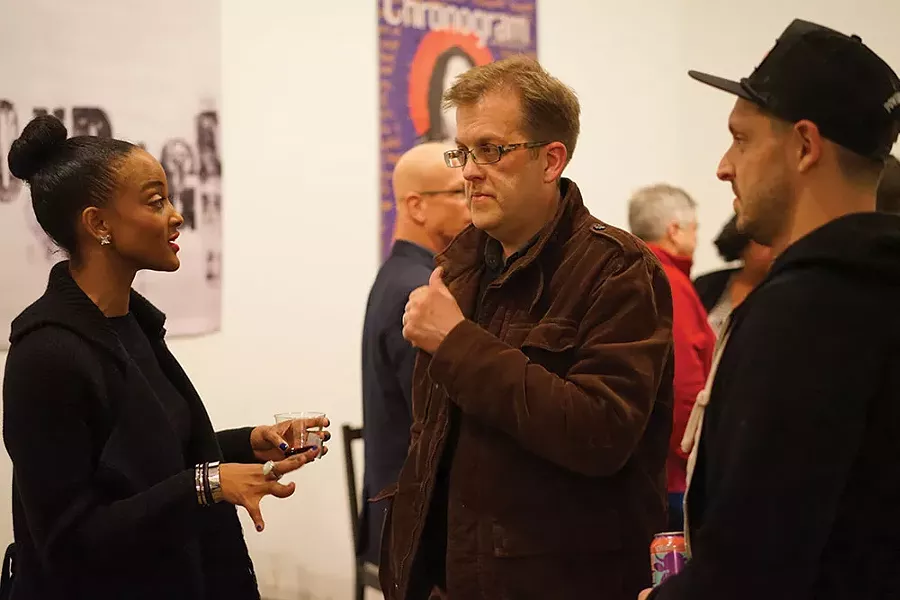 Interior designer Michelle Rodriguez of OneidaMichelleCruz, Eric Jarmann of Newburgh Mercantile Custom Picture Frames, designer Pat Nunnari. - JOHN GARAY