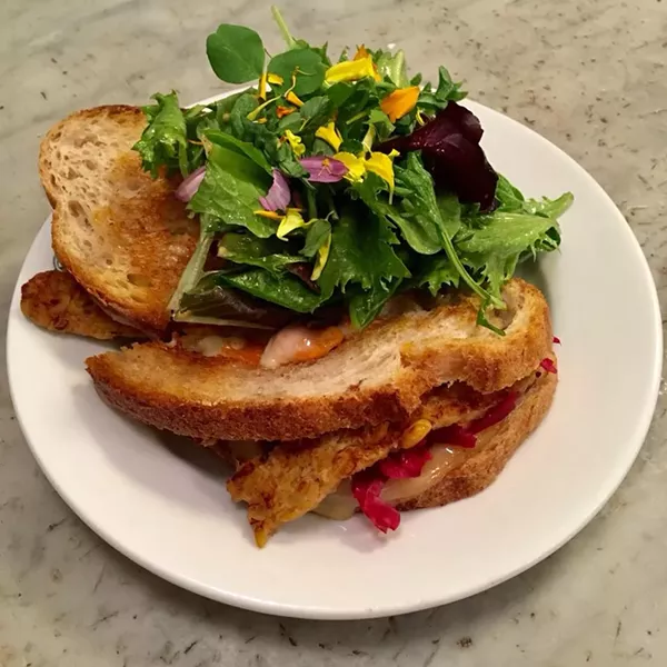 An affordable vegetarian sandwich from Outdated Cafe in Kingston.