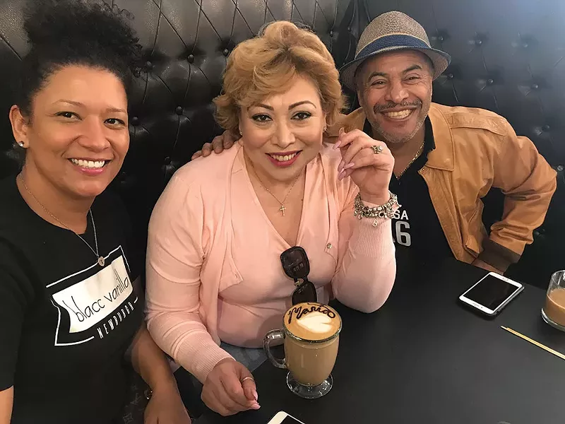 Katie Collins with Maria and Julio Rostran at Blacc Vanilla in Newburgh.
