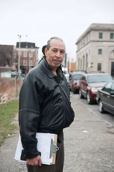 Omari Shakur has run for mayor of Newburgh and carries voter registration paperwork with him at all times. - HILLARY HARVEY