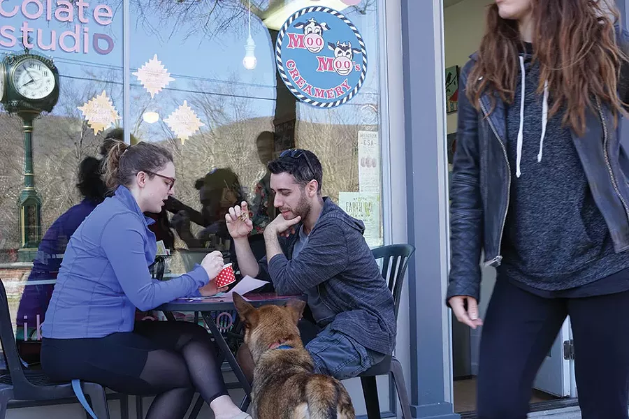 Justin, Kirsten, and Wiley at Moo Moo’s Creamery in Beacon - JOHN GARAY