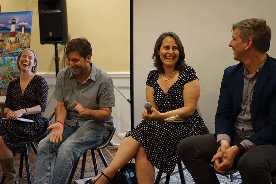 Helene Lesterin, Johnny LeHane, March Gallagher, and Matt Stinchcomb in panel discussion. - JOHN GARAY