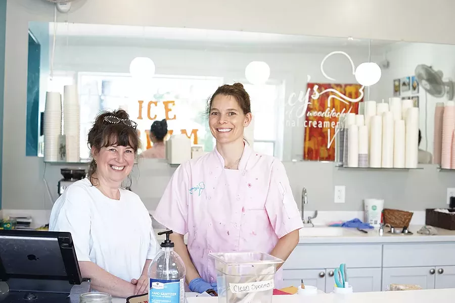 Kathryn Spata and Nathalie Tsai-Probst at Nancy’s Ice Cream in Woodstock - JOHN GARAY