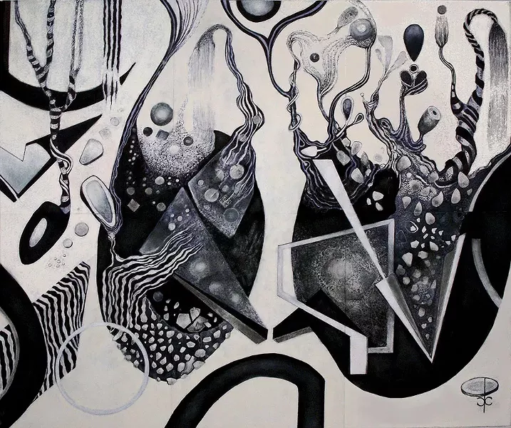 Carol Pepper Cooper's ink and pastel work Phantasmantics;