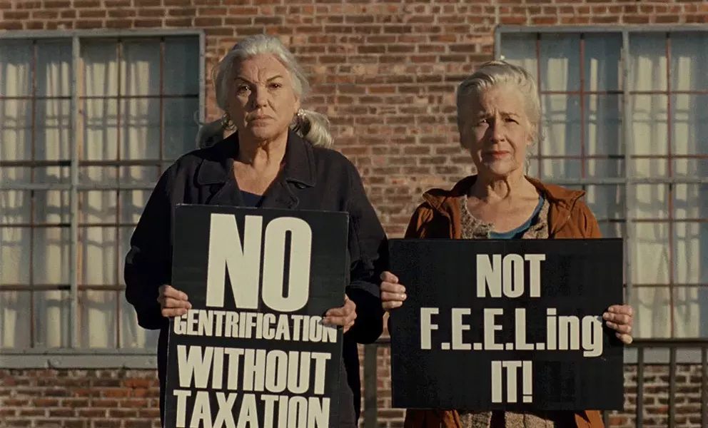Tyne Daly and Elizabeth Henry star in Patrick Wang’s new two-part film, A Bread Factory. The film, a loosely fictionalized account of longtime Hudson residents Claudia Bruce and Linda Mussmann, who run Time and Space Limited, was shot at locations around the city. It premieres at Time and Space Limited on Septemebr 3.
