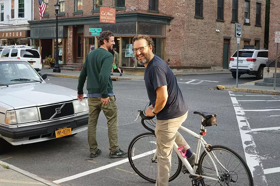 David Marston and Peter Spear on Warren Street in Hudson - JOHN GARAY