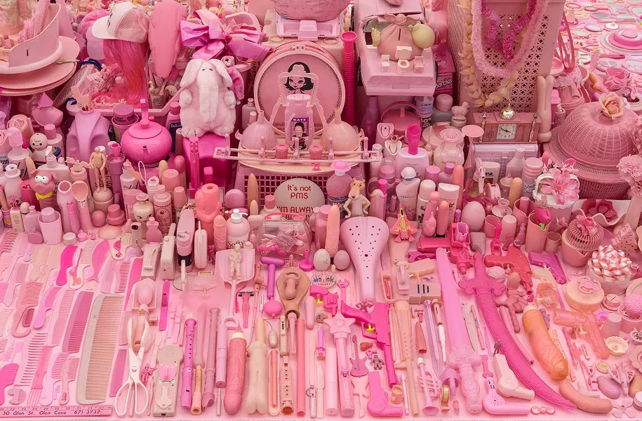 Portia Munson, Pink Project: Table, archival print, 15 x 23 in.