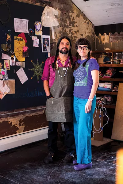 Lite Brite Neon Studio's founder Matt Dilling with his partner Erika DeVries. - MONICA SIMOES