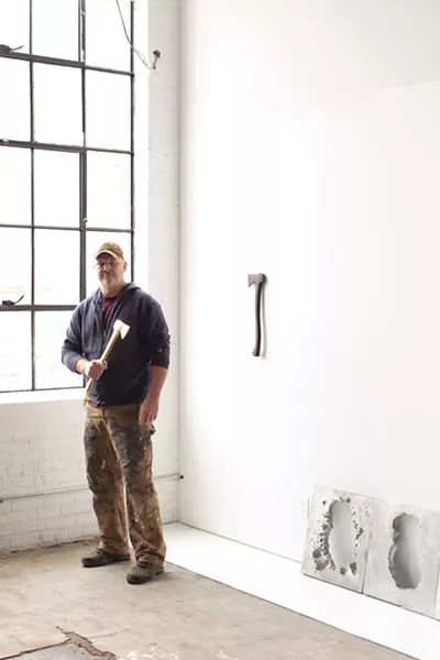 Matt Kinney, Sculptor - Meet a man obsessed with tools—a man who carves simulacra of tools out of wood with woodworking tools. Kinney, who’s worked in the construction industry, has created hyper-realistic versions of the carpenter’s arsenal. Think of them as Platonic ideals of tools—perfectly crafted, never-to-be-used abstractions of lesser earthly materials. Kinney’s ebony sculptures—axes, pliers, hammers, saws, wrenches, even a tool belt—explore what happens when humble subjects receive exalted treatment.