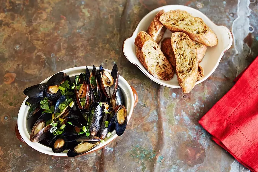 Along with tavern classics Calvert has a nice selection of seafood including mussels, oyster and shrimp which he get from the Boston or New York fish markets.