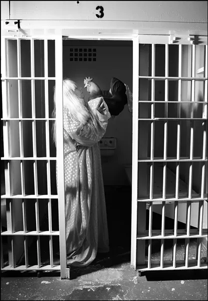 Linda Montano photographed by Amber S. Clark at the former Ulster County Jail in 2007.