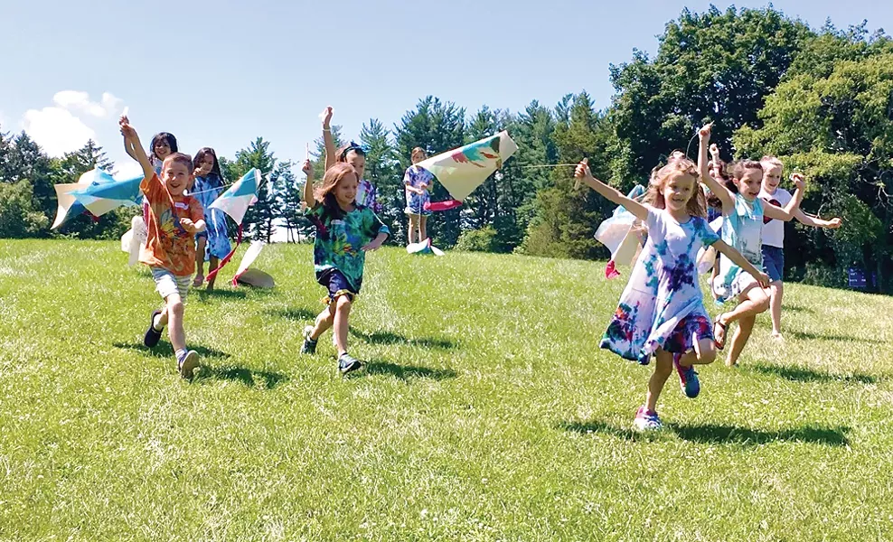 Campers design and paint kites at Art Effect.