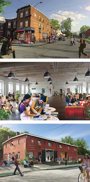 Artist renderings of Thornwillow Makers Village