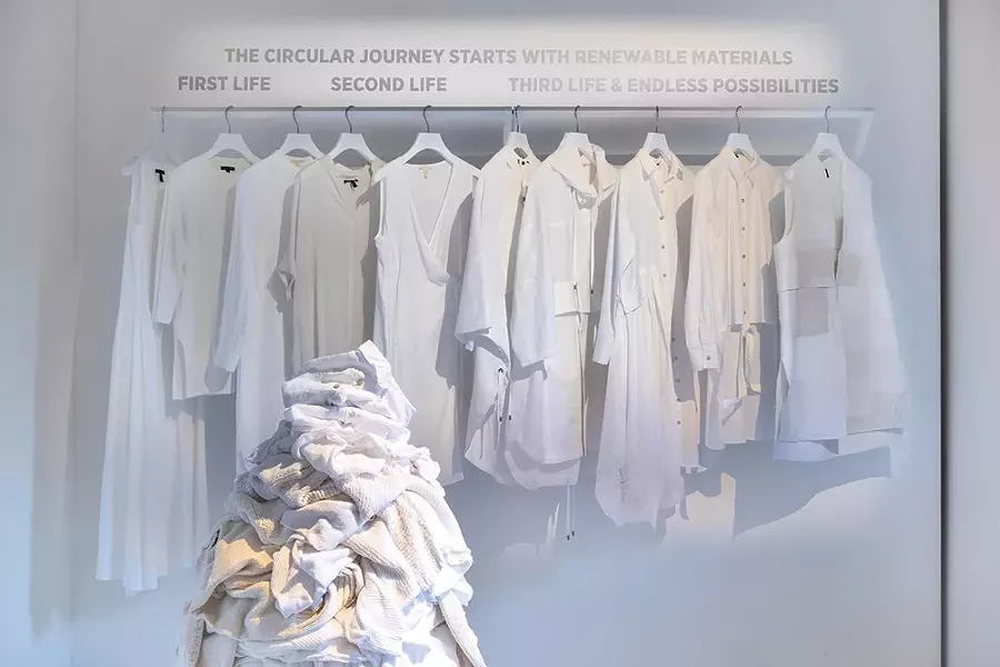 Eileen Fisher’s “Waste No More” exhibition in Milan.