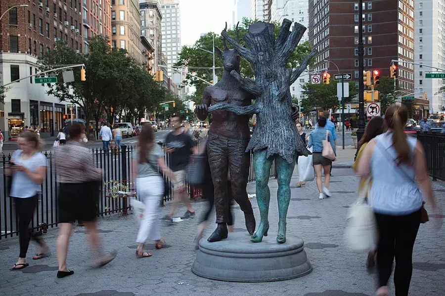 In Sync on 72nd Street. Cast silicon bronze, polychrome patina, cast concrete. - PHOTO: FIONN REILLY