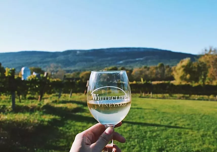 Wine with a view at Whitecliff Vineyard in Gardiner, NY.